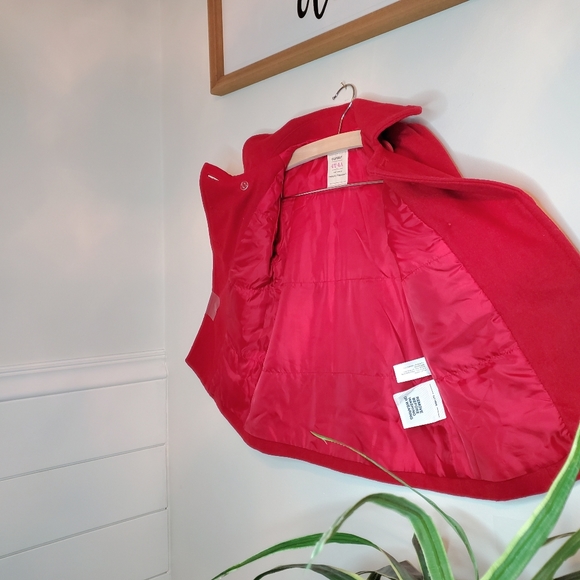 NWOT Old Navy Toddler Button-Up Peacoat In Red 4T - Picture 11 of 13